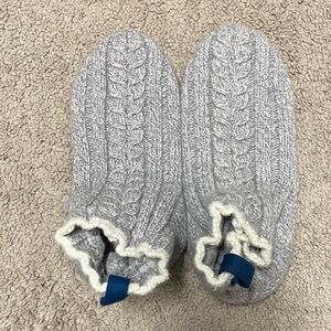 Bombas Gray Cable Knit Slipper Socks